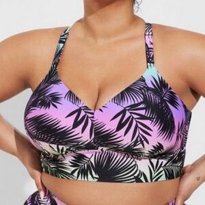 🆕️👙 3X TROPICAL PASTEL WIRE FREE RACER BACK BIKINI TOP👙